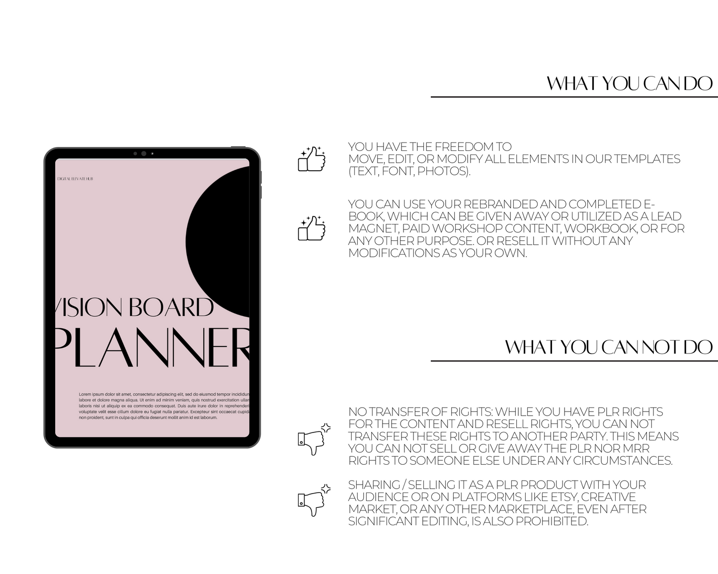 PLR Vision Board Planner